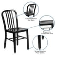 thumbnail image 6 of Merrick Lane 18 Inch Black Galvanized Steel Indoor/Outdoor Dining Chair with Slatted Back and Powder Coated Finish, 6 of 13