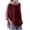 Wine, variant on Womens Long Sleeve Tops Women O-Neck Solid Three Quarter Sleeve Cotton Tops Blouse T-shirt