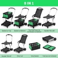 thumbnail image 5 of Folding Utility Cart with Wheels, 2-Tier Grocery Shopping Cart with 198 lb Capacity, Removable Storage Crate for Apartment, Office, Travel, 5 of 6