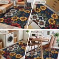 thumbnail image 6 of Summer Vintage Flower Area&nbsp;Rug 3x5ft Watercolor Yellow Red Flowers Non-Slip&nbsp;Washable Square&nbsp;Rugs Soft Felt Indoor Floor Mat for Bedroom Kitchen Living Room Bathroom, 6 of 9