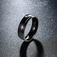 thumbnail image 4 of 6mm Stainless Steel Black Wedding Band Ring Women Men Ginger Lyne Collection, 4 of 7