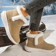 thumbnail image 4 of Mid Calf Platform Winter Snow Boots for Women Fashion Casual Thermal Fleece Lined Fuzzy Ankle Booties for Cold Weather Beige Size 8, 4 of 8