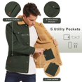 thumbnail image 2 of Men's Winter Thick Cotton Jacket Sherpa Lined Warm Trucker Casual Cargo Coat with Multi Pocket Army Green M, 2 of 6