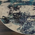 thumbnail image 5 of Nourison Celestial Abstract Ivory/Teal Blue 7'10" x round Area Rug, (8 Round), 5 of 9