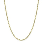 Real 10kt Yellow Gold 2.5mm Semi-Solid Figaro Chain; 26 inch; Lobster Clasp; for Adults and Teens; for Women and Men