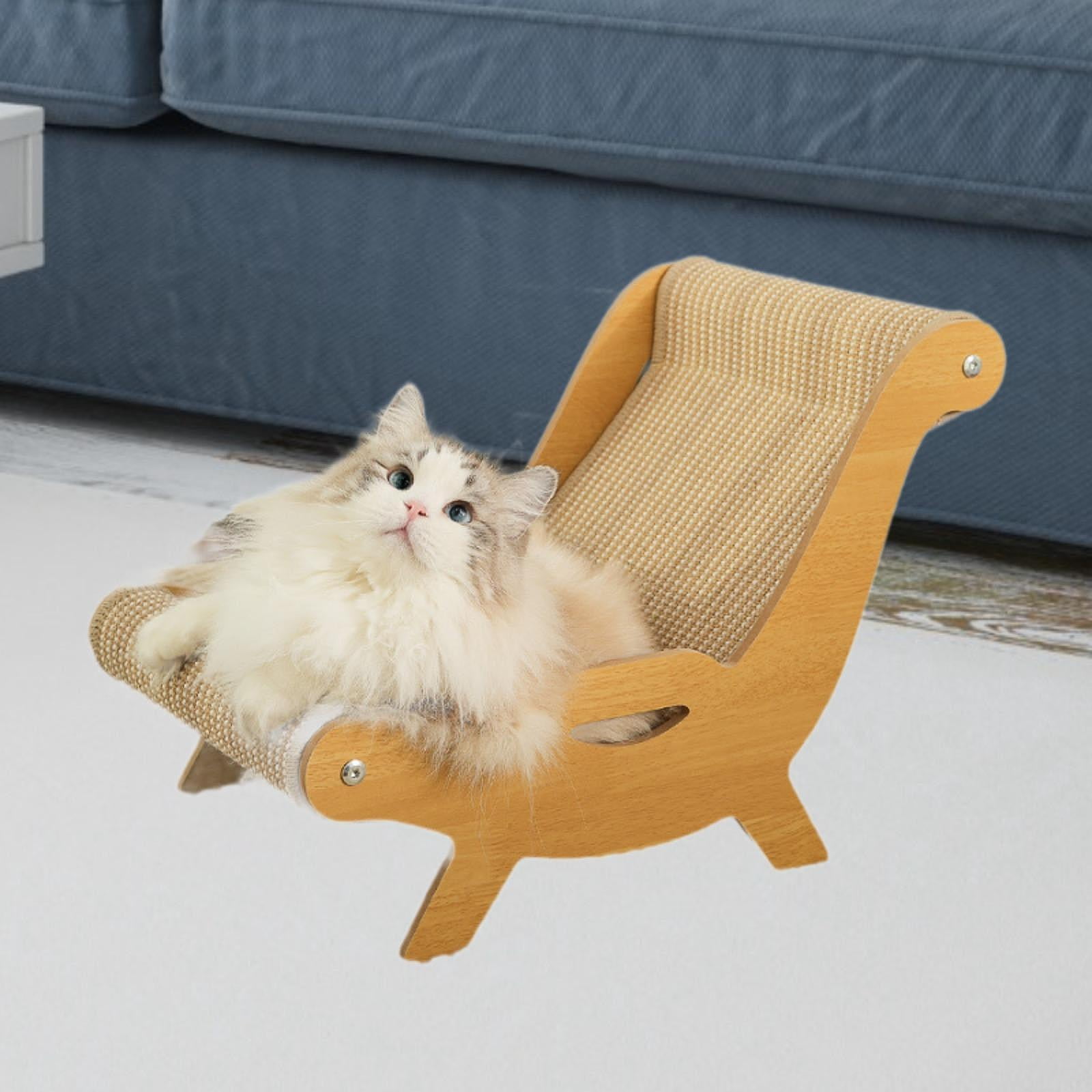 EHJRE 2-in-1 Cat Sisal Scratching Post, Lounge Chair, Furniture Protector, 51.9 X 32.3 X 34.3 Cm, Wear-Resistant, Multi-Purpose Kitten Bed, Couch