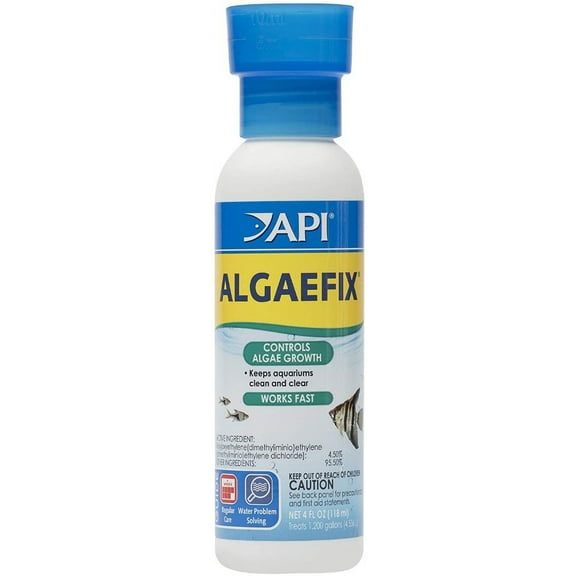 API AlgaeFix Controls Algae Growth for Freshwater Aquariums [Aquarium Algaecides, Aquarium Supplies] 16 oz (4 x 4 oz)
