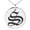 Silver, variant on Stainless Steel Letter S Initial Old English Monogram Engraved Small Medallion Circle Charm Pendant Necklace