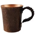 thumbnail image 1 of de Café Vintage de Cobre Puro, Vaso con Grabado de Textura de Martillo y Asa Tejida, Jarra de Cerveza de 450 Ml, Vajilla para Té., 1 of 5