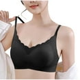 thumbnail image 4 of Amidoa Black Bras for Women T-Shirt Seamless Wireless Solid Bralette Brasiers Women L, 4 of 6