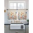 thumbnail image 2 of Spring Floral Tier Curtains 36 Inch Length,Sheer Curtains for Bedroom Living Room Window Watercolor Elegant Summer Botanical Rustic Voile Drapes Kitchen Curtains Small Half Window 27.5"x36" 2 Panels, 2 of 7