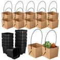thumbnail image 1 of 12 juegos de mini macetas para suculentas, pequeñas macetas con drenaje, contenedores decorativos para plantas, mini macetas con envoltorios de papel kraft., 1 of 6
