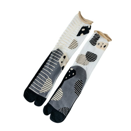 

Binpure Women Tabi Socks Pair Split Toe Thin See-Through Stockings Rolled Edge Mid-Tube Socks