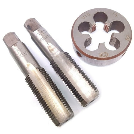 

BCLONG HSS M18 x 1.5mm Taper & Plug Tap & M18 x 1.5mm Die Metric Thread Right Hand