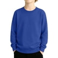 thumbnail image 2 of Resicozy Girls Casual Crewneck Sweatshirts Long Sleeve Oversized Cute Pullover Fleece Fashion Fall Tops 4-12 Years Royal Blue 140, 2 of 7