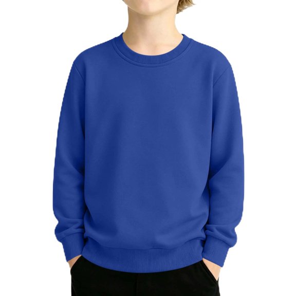 Lumtrix Girls Spring Fall Sweatshirts Solid Long Sleeve Crewneck Pullover Fall Winter Casual Tops Royal Blue 150