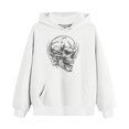 thumbnail image 4 of CPNG Girls and Boys Halloween Hoodies Long Sleeve Hooded Sweatshirt with Skull Print Loose Fit Casual Daily Pullovers Tops, 4 of 5