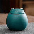 thumbnail image 2 of Ceramic Airtight Jar Tea Storage Jar Cat Shape Storage Jars Porcelain Jar for Tea Spices Pot Coffee Nuts Storage A,1 x Decorations,Green, 2 of 7