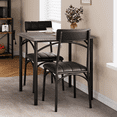 thumbnail image 3 of 3-Piece Dining Set for 2 with Upholstered Chairs, Square Kitchen Table for Small Spaces & Apartments, 3 of 8
