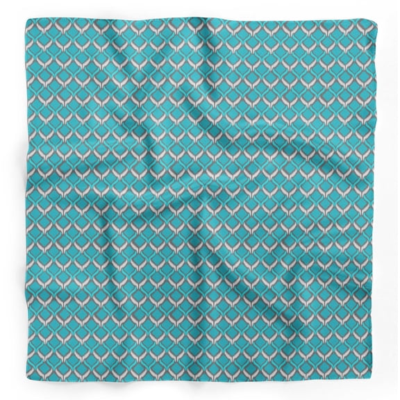Bimba Green Ogee Ikat Pure Silk Printed Scarf Dupatta Head Neck Wrap Bandanas For Women 40 x 80 Inches