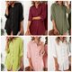thumbnail image 5 of Moda mujer camisa de color sólido cuello vuelto manga larga de un solo pecho camisa suelta info Abanopi Camisa de color liso, 5 of 7