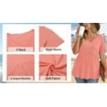 thumbnail image 6 of WellSize Plus Size Women Tops Casual V Neck Blouses Summer Short Sleeve Shirts Floral Tunic Tops, 6 of 8