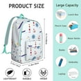 thumbnail image 5 of Boat Anchor Lighthouse Wave Travel Backpack Durable Travel Backpack with Nautical Coastal Print Comfortable Carrying Large Capacity Anti-theft Multifunctional Features for School Travel and Daily Use, 5 of 5
