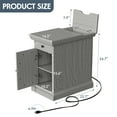 thumbnail image 4 of Furmax End Table,Nightstand with Charging Station,Side Table with Drawer & USB Ports & Power Outlets,Grey, 4 of 8