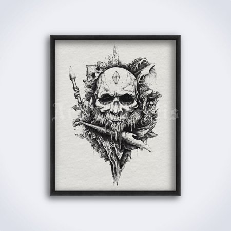 POSTER Ancient ones, pagan, macabre creepy dark art, Artis Mortis Studio, original drawing, print, poster -UNFRAMED