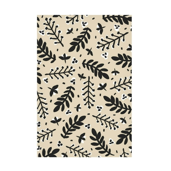 Canvas Wall Art - Treechild 'Banches And Berries (Beige)' Wall Art for Living Room, Bedroom, or Office D?cor by Trademark Fine Art - 12 x 19 Inches