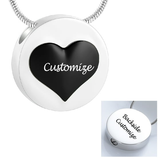 Personalize Heart Pendant Necklace for Cremation Ashes Holder Keepsake Memorial Jewelry Necklace for Ashes of Loved One