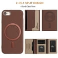 thumbnail image 3 of Allytechgroup Case for iPhone 7 /iPhone 8 / iPhone SE 2022 & 2020, 2-in-1 Detachable Magnetic RFID Blocking Wallet [Compatible with MagSafe] Stand PU Leather Cover with Card Slots/Pocket, Brown, 3 of 13