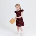 thumbnail image 4 of Swstbby Économies d'Été Liquidation 2025! Robe d'Été pour Filles, Robe d'Été à Manches à Volants pour Enfants 4-14T Rouge 7-8 Ans, 4 of 5