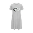 thumbnail image 1 of fheaev Chemises de Nuit pour Femmes Grande Taille Imprimé de la Saint-Valentin Chemise de Nuit Décontractée à Manches Courtes Robe de Sommeil Ample Confortable Pyjama Col Rond Chemises de Nuit Douce Tenue de Nuit, 1 of 2