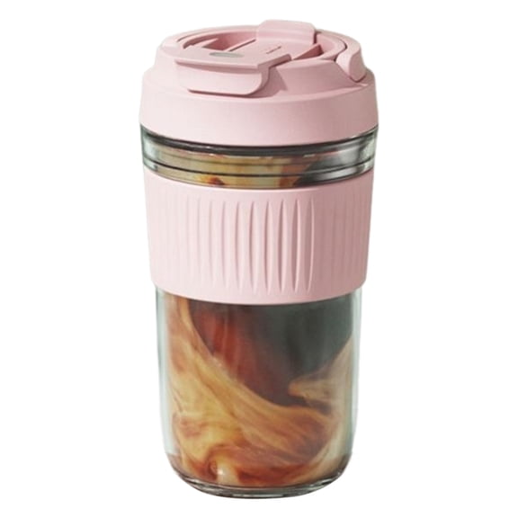 OIUR Portable Glass Tumbler with Silicone Straw 350/500ml Leakproof Reusable Coffee Mug for Office School Glass Drinking Vessel for Hot Cold Drinks