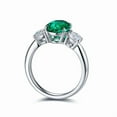 thumbnail image 3 of Oval Cut Lab-Created Emerald and Moissanite Engagement Ring in 925 Sterling Silver for Women, 3 of 9