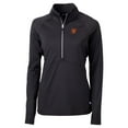 thumbnail image 2 of Women's Cutter & Buck Black Baltimore Orioles  DryTec Adapt Eco Knit Stretch Recycled Raglan Half-Zip Top, 2 of 3