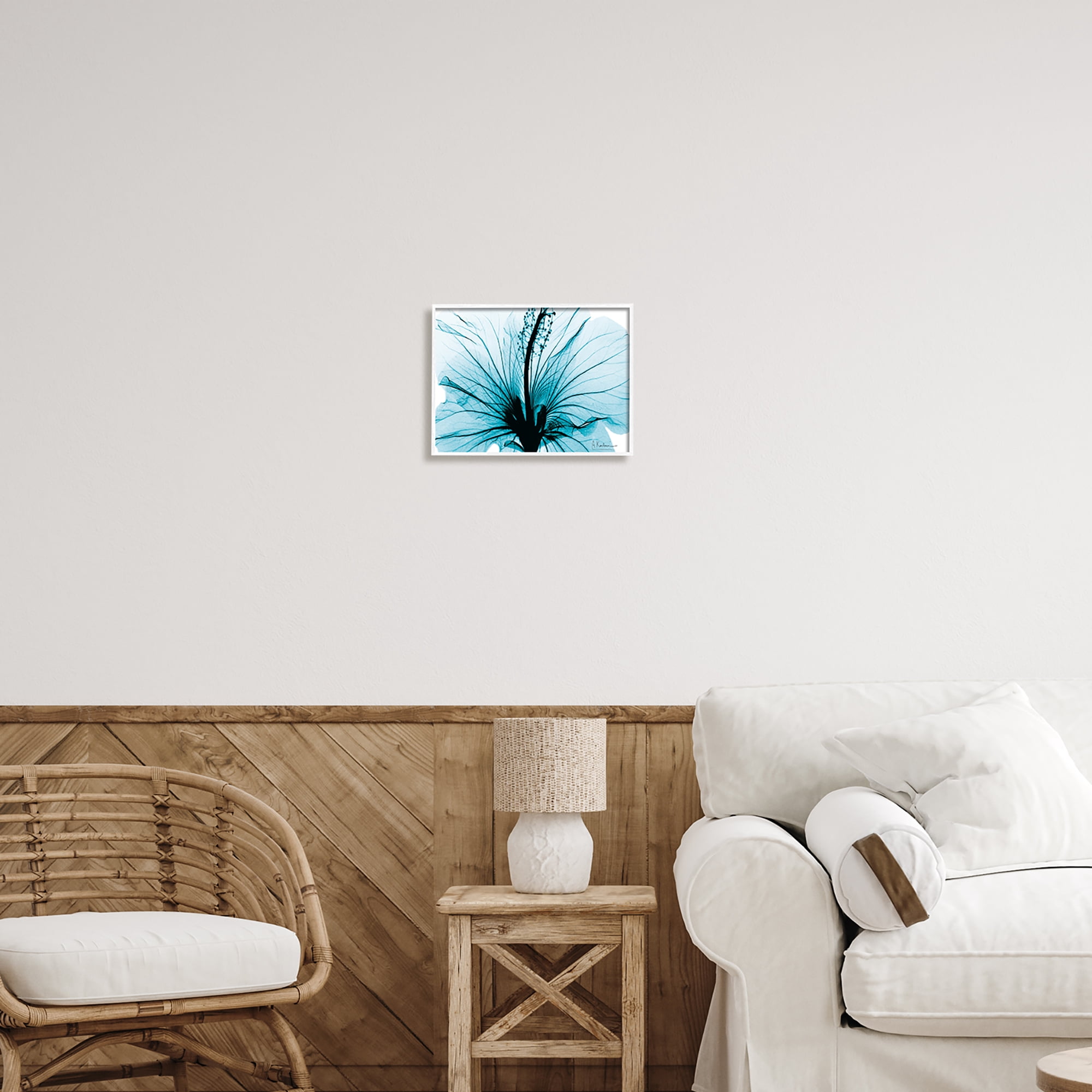 Stupell Industries Blue Flower X-Ray Botanical & Floral Photography White Framed Art Print Wall Art, 14 x 11