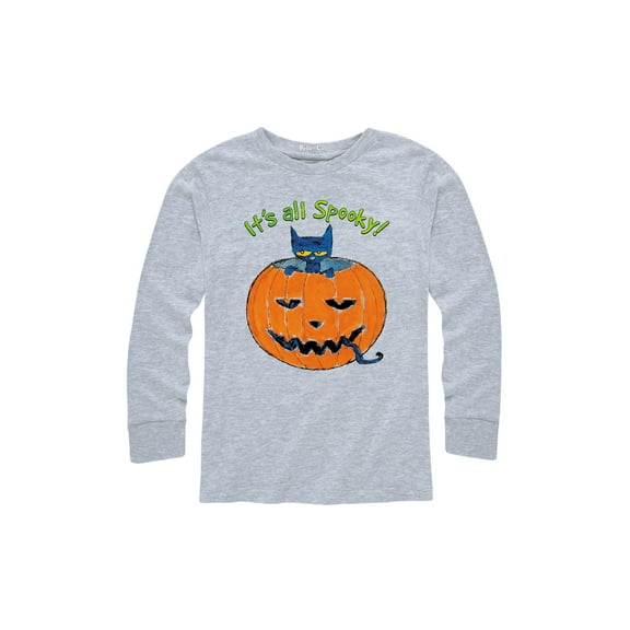 Pete The Cat - It's All Spooky - Youth Long Sleeve T-Shirt