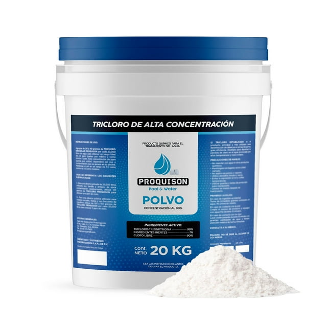 Cloro para alberca en polvo 20 kg Proquison 90% desinfección