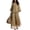 Khaki, variant on Womens Solid Linen Blend Two Piece Outfit V Neck Three Quarter Sleeve Crop Top Contrast Cuff Wide Leg Full Length Pants Loose Fit Casual Bohemian Co Ord Set