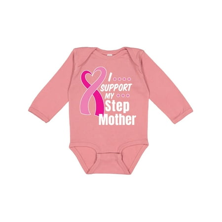 

Inktastic Breast Cancer Awareness I Support My Step Mother Pink Ribbon Gift Baby Boy or Baby Girl Long Sleeve Bodysuit