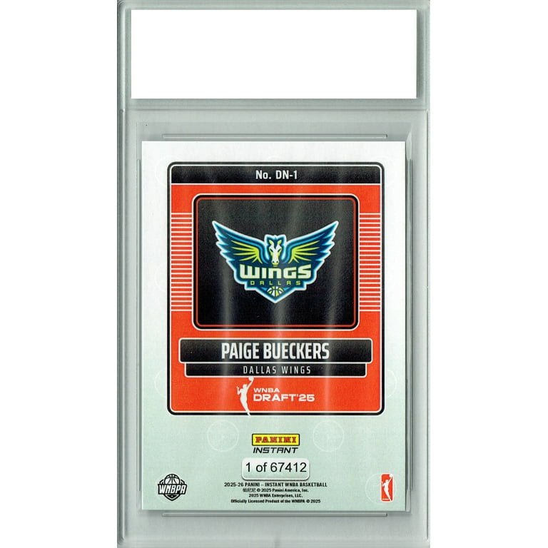 Paige Bueckers 2025 Panini Instant Rookie Card #1 - Dallas Wings Debut WNBA Basketball Card