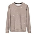 thumbnail image 4 of EchfiProm Womens Tops Pullover Long Sleeve Graphic Khaki Crew Neck Winter Loose Sweatshirt for Womens, 4 of 8