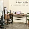 thumbnail image 5 of HOMCOM L-Shaped Home Office Computer Desk with Open Storage Shelves, Black/Brown, 5 of 9