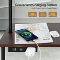 thumbnail image 2 of Outon Lampe sur Pied avec Table, Lampe sur Pied pour Salon avec Port de Chargement USB et Type‐C, Table d'Appoint à Intensité Réglable avec Lampe Intégrée pour Chambre, Noyer, 2 of 9