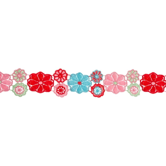 Embroidered Floral Mesh 1 - 3/4" X 10yd - Multi