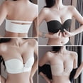 thumbnail image 2 of WAITLOVER Sujetador push-up invisible inalámbrico sin tirantes con botón frontal para mujer;, 2 of 6
