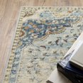 thumbnail image 4 of 5' X 7' Blue Beige Rust Gold And Teal Oriental Power Loom Stain Resistant Area Rug, 4 of 10