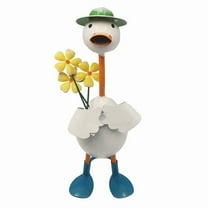 Garden Duck Statue,Iron Craft Figurines, Standing Art Decor with Plantable Flower Vase, Weatherproof iron